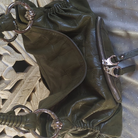 b. makowsky Leather Grean Shoulder Hobo Bag - Picture 10 of 17